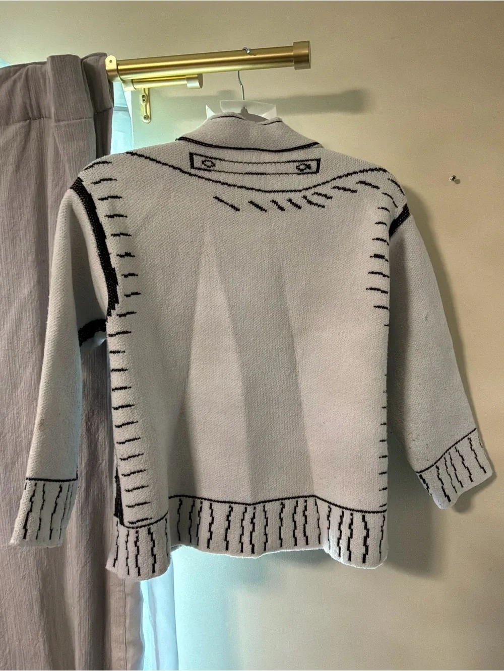 Quirky White & Black Knit Cardigan Jacket